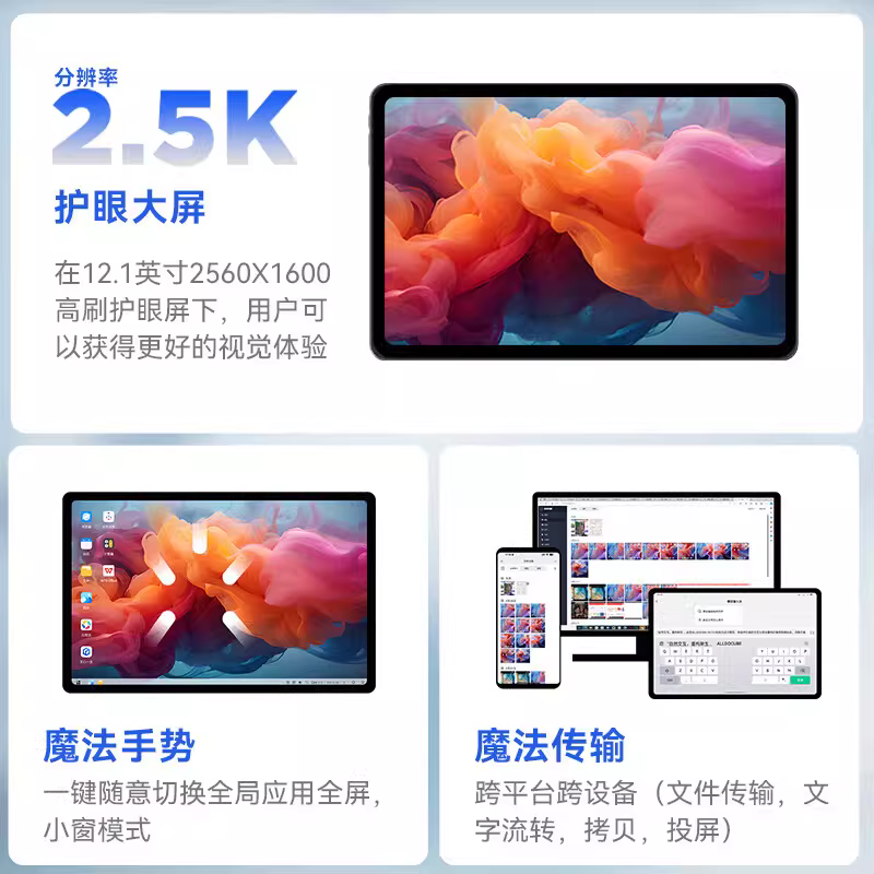 酷比魔方Pad Pro三合一 2.5K高刷萤幕全网通游戏办公平板